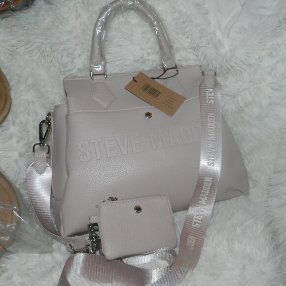 Steve Madden Pebble Grain Leather Satchel🆕SHIPS FAST😮‍💨⚡🚚 - Picture 1 of 16
